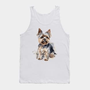 Yorkshire Terrier Watercolor Style Tank Top